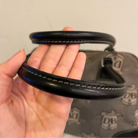 DOONEY & BOURKE Signature Large  Black Grey Dome Satchel Tote Shoulder B… - Picture 5 of 9